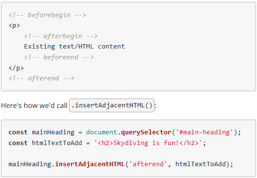 .insertAdjacentHTML() method example